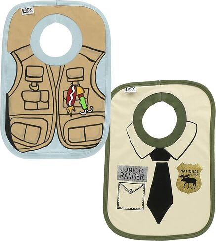 LazyOne Animal-Print Baby Bibs, Infant Bibs, Cute Baby Shower Gifts, One Size, Pack of 2 in Saudi Arabia