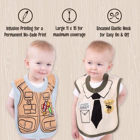 LazyOne Animal-Print Baby Bibs, Infant Bibs, Cute Baby Shower Gifts, One Size, Pack of 2 in Saudi Arabia