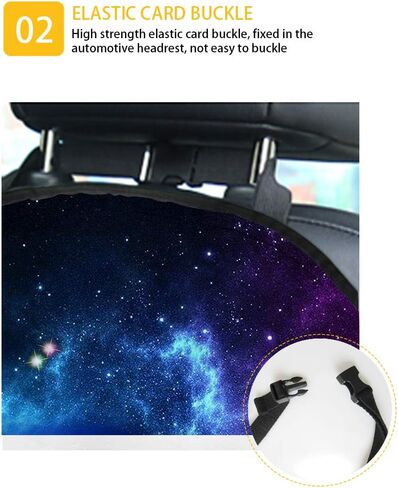 doginthehole Kick Mats - 2 Pack Auto Seat Back Kick Protectors,Novelty Space Theme Auto Kick Mats Back Seat Protector with Storage Pockets Keep Your Car Upholstery Clean in Saudi Arabia