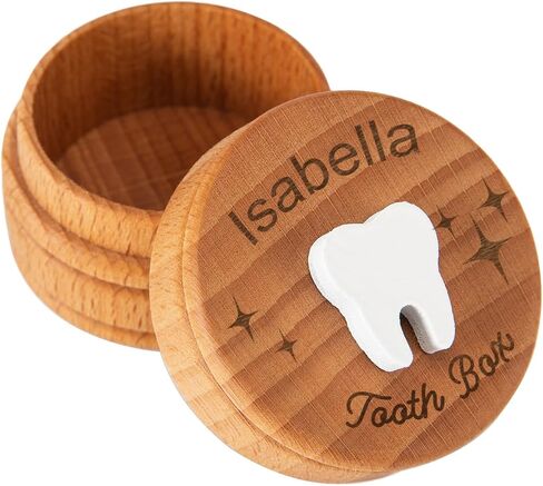 Wooden Tooth Fairy Box Dropped Tooth Keepsake Storage Box for Boys and Girls Cute Lost Tooth Holder Toddler Teeth Case (1 Piece) in Saudi Arabia
