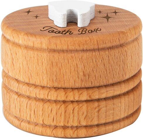 Wooden Tooth Fairy Box Dropped Tooth Keepsake Storage Box for Boys and Girls Cute Lost Tooth Holder Toddler Teeth Case (1 Piece) in Saudi Arabia