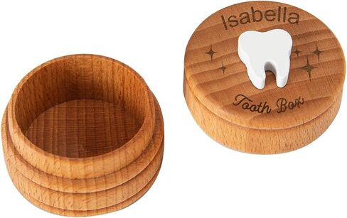Wooden Tooth Fairy Box Dropped Tooth Keepsake Storage Box for Boys and Girls Cute Lost Tooth Holder Toddler Teeth Case (1 Piece) in Saudi Arabia