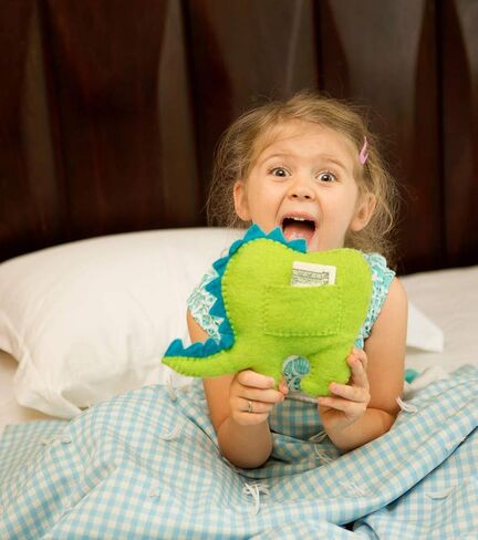 Nivas Handmade Dinosaur Tooth Fairy Pouch / Boy Tooth Fairy Pillow / Girl Tooth Fairy Pillow / Keepake Tooth Fairy Pillow / Monster Theme Tooth Fairy in Kuwait