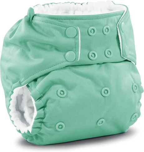 Kanga Care Rumparooz G3 Stay Dry Cloth Diaper Reusable One Size Pocket Diaper Patented Inner Double Gusset 2 pcs Microfiber Insert Soaker (6-55+ lbs) - Pine in Kuwait