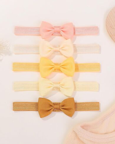 jollybows 40pcs Baby Girls Bows Headbands Elastic Hairband Ribbon Bow Hair Accessories for Newborns Infants Toddlers and Kids in Kuwait