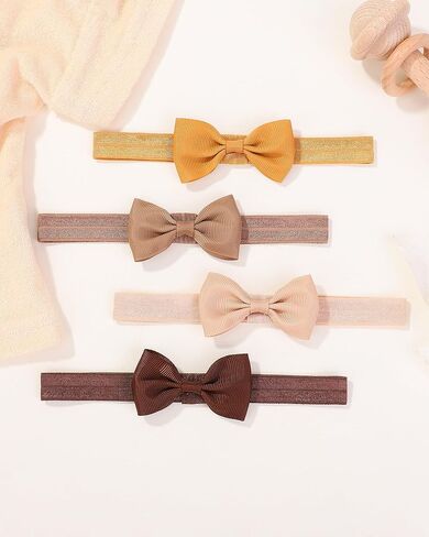 jollybows 40pcs Baby Girls Bows Headbands Elastic Hairband Ribbon Bow Hair Accessories for Newborns Infants Toddlers and Kids in Kuwait