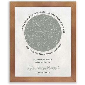 Lucky Tusk Birth Announcement, Custom Star Map, Constellation, Baby Nursery Wall, Night Sky Print, Gender Neutral, Baby Gift, Star Chart #1748, in Kuwait