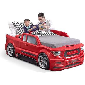 Step2 Roadster Toddler-to-Twin Bed, Crib to Twin Transition Race Car Bed, Adjustable, Ages 3+ Years Old, Easy Assembly, Gray in Saudi Arabia