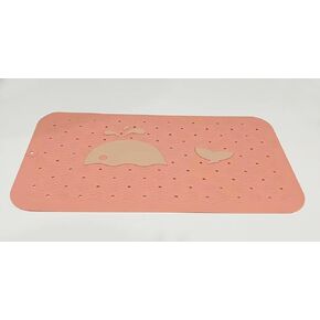 Bath Tub Mat Non Slip Baby Kids Toddler Accessories Size 14x25 Drain Holes (Blue)
