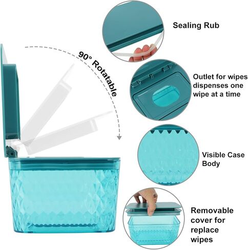 Wipes Dispenser Seal-Designed Wipe Dispenser Holder Wipes Case Box for Bathroom Keep Wipes Fresh, Dust-Proof & Non-Slip in Saudi Arabia