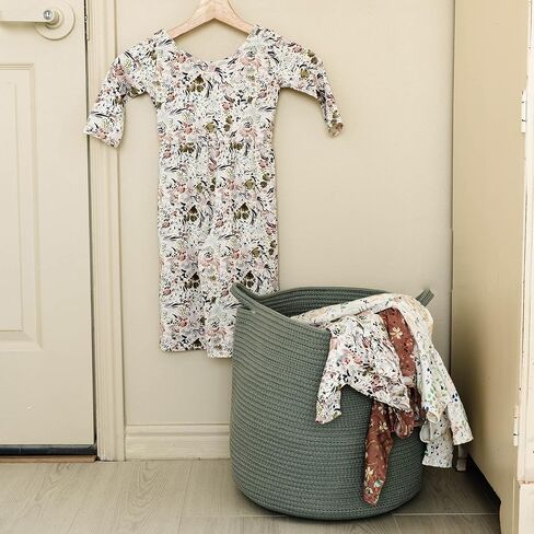 Natemia Rope Storage Basket- Nursery Bin and Toy Organizer (15"x15"x14"), Laundry Basket, Basket for Towels, Pillows and Blankets, Perfect Baby Registry Gift in Saudi Arabia