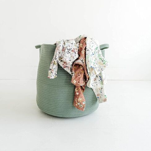 Natemia Rope Storage Basket- Nursery Bin and Toy Organizer (15"x15"x14"), Laundry Basket, Basket for Towels, Pillows and Blankets, Perfect Baby Registry Gift in Saudi Arabia
