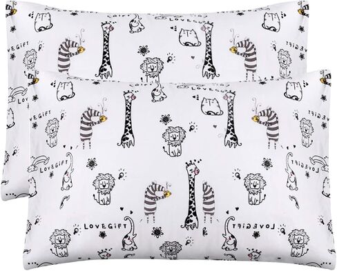 Kid Toddler Pillowcase,2 Packs 100% Cotton Pillow Cover for Kids Bedding,14x20 Pillowslip Case Fits Pillows Sized 13x18 or 14x19,Envelope Closure Dinosaurs Trucks Travel Pillow Pillowcase in Saudi Arabia