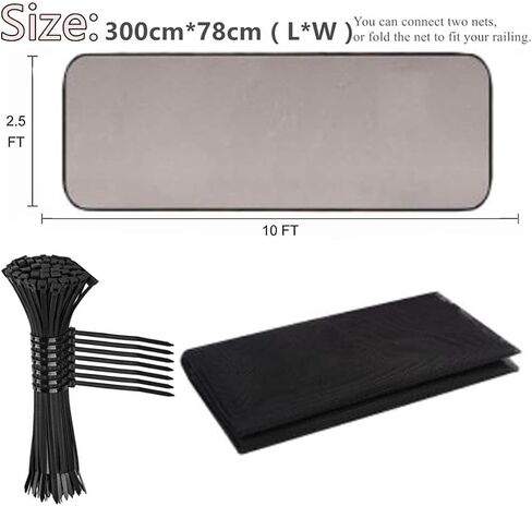 Banister Guard for Baby - 10ft L x 2.5ft H, Child Safety Net, Stair Railing Banister Proofing Mesh Net Balcony Netting for Pets & Kids in Saudi Arabia