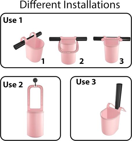 Silicone Stroller Cup Holder- Stroller Organizer- Phone Holder- Portable Universal Attachment for Stroller, Walker, Bike, Wheelchair, Scooter, Lawn Chair, Beach Chair (Pink) in Saudi Arabia