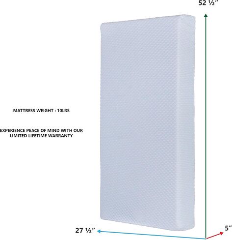 Evolur Sleep Comfort Balance Plus with Copper Fiber Crib and Toddler Mattress, Greenguard Gold Certified in Saudi Arabia