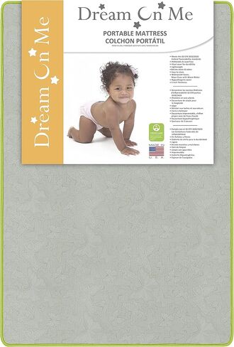 Dream On Me 2-in-1 Breathable Two-Sided 3" Portable Crib Mattress | Waterproof Cover | Dual Sided | Fits Portable/Mini Cribs | Fiber Core | Promotes Airflow, 1 Count (Pack of 1) in Saudi Arabia
