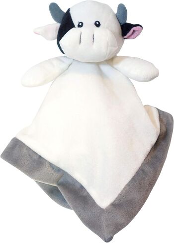 Lovey Security Blanket 12 inch Square Stuffed Animal Baby Blankie for Girls or Boys (Cow) by Baberoo, 12 Inch (Pack of 1) in Saudi Arabia
