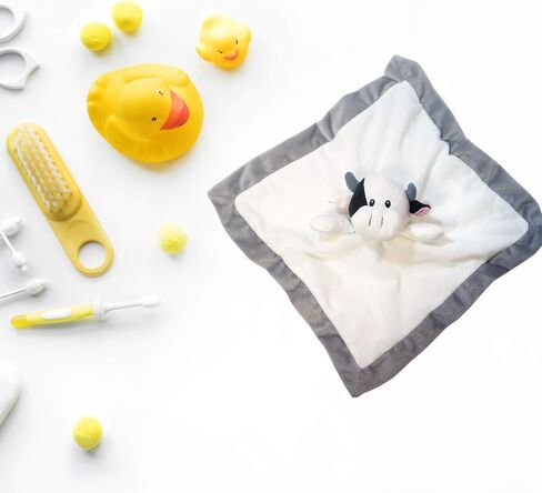 Lovey Security Blanket 12 inch Square Stuffed Animal Baby Blankie for Girls or Boys (Cow) by Baberoo, 12 Inch (Pack of 1) in Saudi Arabia