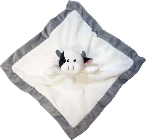 Lovey Security Blanket 12 inch Square Stuffed Animal Baby Blankie for Girls or Boys (Cow) by Baberoo, 12 Inch (Pack of 1) in Saudi Arabia