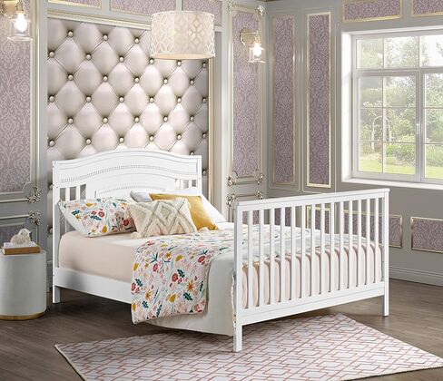 Oxford Baby Briella 4-in-1 Convertible Crib, White, GreenGuard Gold Certified in Kuwait