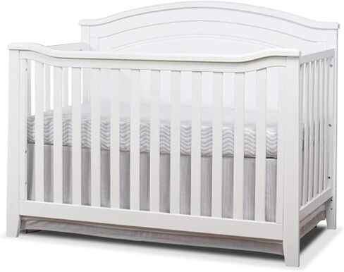 SORELLE FURNITURE Berkley Round Top Crib, Classic 4-in-1 Convertible Crib, Made of Wood, Non-Toxic Finish, Wooden Baby Bed, Toddler Bed, Child’s Daybed and Full-Size Bed, Nursery Furniture-Gray in Saudi Arabia