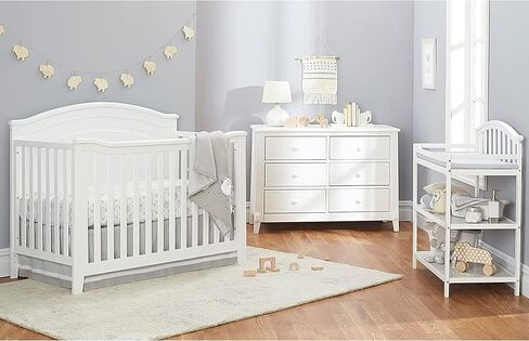 SORELLE FURNITURE Berkley Round Top Crib, Classic 4-in-1 Convertible Crib, Made of Wood, Non-Toxic Finish, Wooden Baby Bed, Toddler Bed, Child’s Daybed and Full-Size Bed, Nursery Furniture-Gray in Saudi Arabia