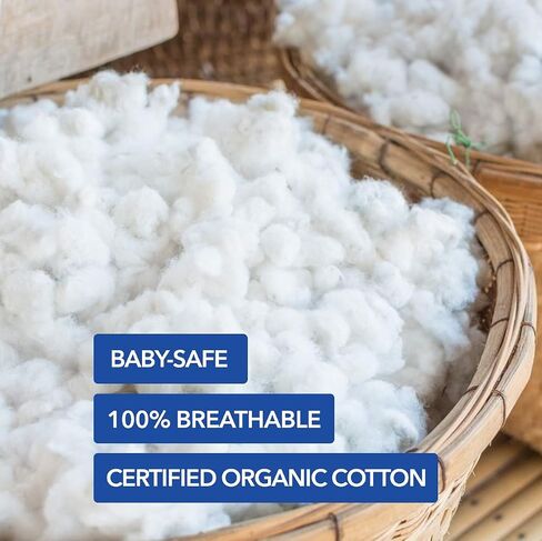 Organic Dream Crib and Toddler Mattress - 100% Breathable Proven to Reduce Suffocation Risk, 100% Washable Cover, Baby + Toddler Bed, GREENGUARD Certified, Hypoallergenic - Deluxe 5"- White in Saudi Arabia
