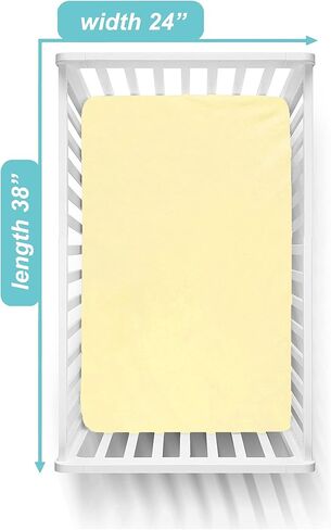American Baby Company Heavenly Soft Chenille Fitted Mini Crib Sheet 24" x 38", Warm and Cozy Chenille Portable Sheet, Blue, for Boys and Girls, Fits Most Pack N Play Mattresses in Kuwait