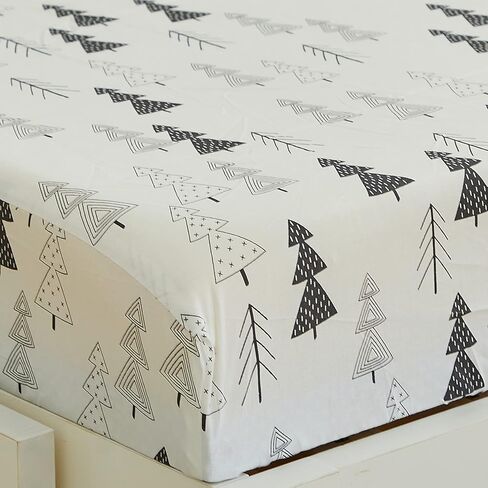 Brandream Fitted Crib Sheets Boys Construction Truck Baby Nursery Toddler Sheets Cotton Car Vehicle Carriage Excavator Design Blue White Yellow Red in Saudi Arabia