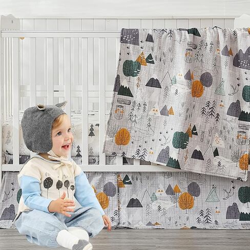 Brandream Fitted Crib Sheets Boys Construction Truck Baby Nursery Toddler Sheets Cotton Car Vehicle Carriage Excavator Design Blue White Yellow Red in Saudi Arabia