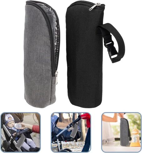 تودمومي قطعتان من حقائب معزولة لزجاجة الرضاعة الحرارية لحليب الثدي مع مشبك تعليق حقيبة عازلة محمولة لحديثي الولادة والاطفال الصغار للسفر, ألوان متنوعة, 24x8cm, عصري in Kuwait