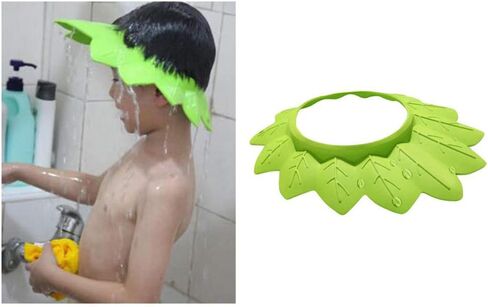 Baby Shower Cap, Soft Baby Bath Head Cap Leaf Shaped Elastic Bath Safety Hat Shower Visor Bathing Hat for Toddler Baby Kids Children Washing Hair in Saudi Arabia
