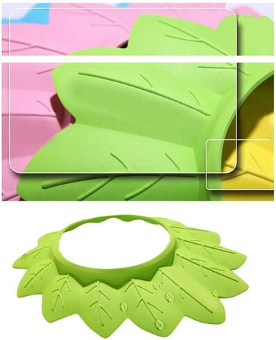 Baby Shower Cap, Soft Baby Bath Head Cap Leaf Shaped Elastic Bath Safety Hat Shower Visor Bathing Hat for Toddler Baby Kids Children Washing Hair in Saudi Arabia