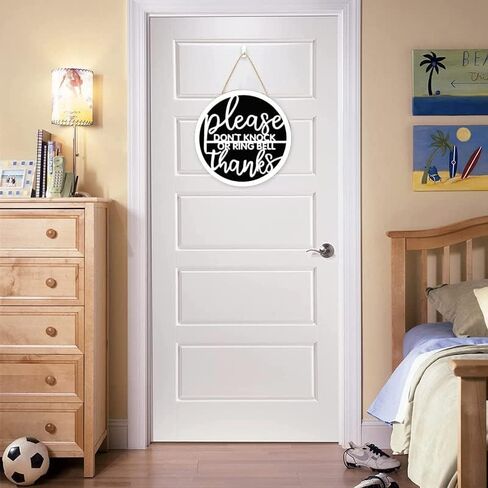 No Soliciting Sign, Do Not Knock or Ring Doorbell Sign for House, Do Not Disturb Door Wooden Hanger Sign Funny Office Door Signs Baby Sleeping Sign No Stranger Go Away Farmhouse Porch Decor 12 inch in Saudi Arabia