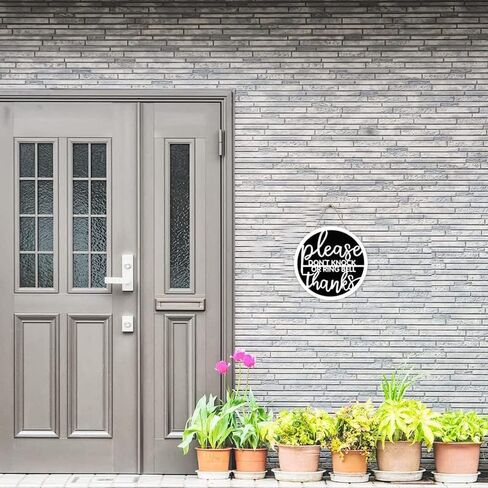 No Soliciting Sign, Do Not Knock or Ring Doorbell Sign for House, Do Not Disturb Door Wooden Hanger Sign Funny Office Door Signs Baby Sleeping Sign No Stranger Go Away Farmhouse Porch Decor 12 inch in Saudi Arabia