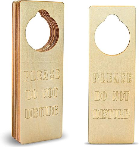 Wooden Door Knob Hanger, Please Do Not Disturb (3.25 x 9.5 in, 12-Pack) in Saudi Arabia
