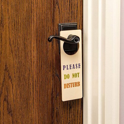 Wooden Door Knob Hanger, Please Do Not Disturb (3.25 x 9.5 in, 12-Pack) in Saudi Arabia