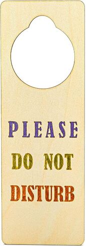 Wooden Door Knob Hanger, Please Do Not Disturb (3.25 x 9.5 in, 12-Pack) in Saudi Arabia