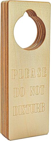 Wooden Door Knob Hanger, Please Do Not Disturb (3.25 x 9.5 in, 12-Pack) in Saudi Arabia
