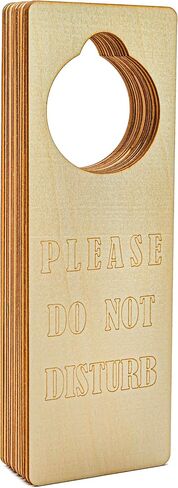 Wooden Door Knob Hanger, Please Do Not Disturb (3.25 x 9.5 in, 12-Pack) in Saudi Arabia
