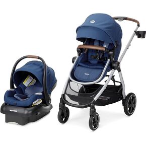 Maxi-Cosi Zelia™ Luxe 5-in-1 Modular - Baby Travel System Car Seat and Stroller, Infant Car Seat and Stroller Combo, Baby Car Seat and Stroller Combo in New Hope Black