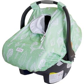 Car Seat Canopy Stroller Covers for Infant Boy and Girl Babies Stretchy and Kick Proof with Net Multi Use Soft and Breathable (Blue Leaves) in Saudi Arabia