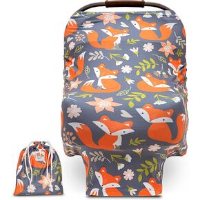 PIP+HARDY Baby Nursing & Breastfeeding Cover, One Size fits Most, Baby Car Seat Cover with Spandex, Car Seat Covers for Babies, Carseat Cover, Washable High Chair Cover, Newborn Baby Essentials in Saudi Arabia