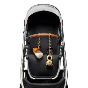 Fun Strap - Toy Safety Strap, Food-Grade Stretchable Silicone, No More Toys, Bottle and Pacifier Floor Drop from Stroller, car seat and highchair. 2-Pack (Clay) in Kuwait