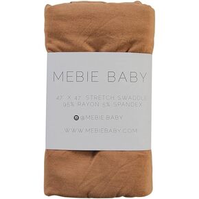 Mebie Baby Charcoal Stretch Swaddle, Modern and Neutral Swaddle Blanket for Baby Girl, Soft Baby Blankets, Newborn Swaddle Blanket, 0-3 Month, Comfy Wrap, Baby Essentials & Gifts (47" x 47")