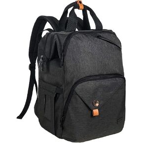 Hap Tim Diaper Bag Backpack,Large Capacity Travel Back Pack Maternity Baby Nappy Changing Bags, Double Compartments with Stroller Straps,Waterproof,Grey Black(US7340-GB) in Saudi Arabia