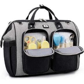 Pomelo Best Multifunctional Diaper Bag Totes with Changing Pad & Stroller Straps, Large Portable Newborn Baby Bags, Unisex and Stylish Travel Diaper Backpacks for Mom and Dad, Army Green in Kuwait