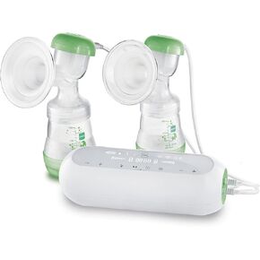 MAM 2-in-1 Double Electric Breast Pump & Manual Breast Pump, Portable Breast Pump with 2 Easy Start Anti-Colic Bottles & Breastfeeding Supplies in Kuwait