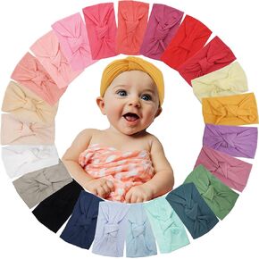 15PCS Baby Nylon Headbands 5 inches Handmade Cross Elastic Soft Headbands | Without bow baby headbands 15 colors one size fits all no red mark leaves handmade nylon hairbands in Kuwait
